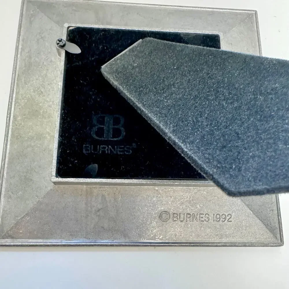 Burnes Boston Vintage 1992 Picture Frame Hammered Pewter Square‎ 3
